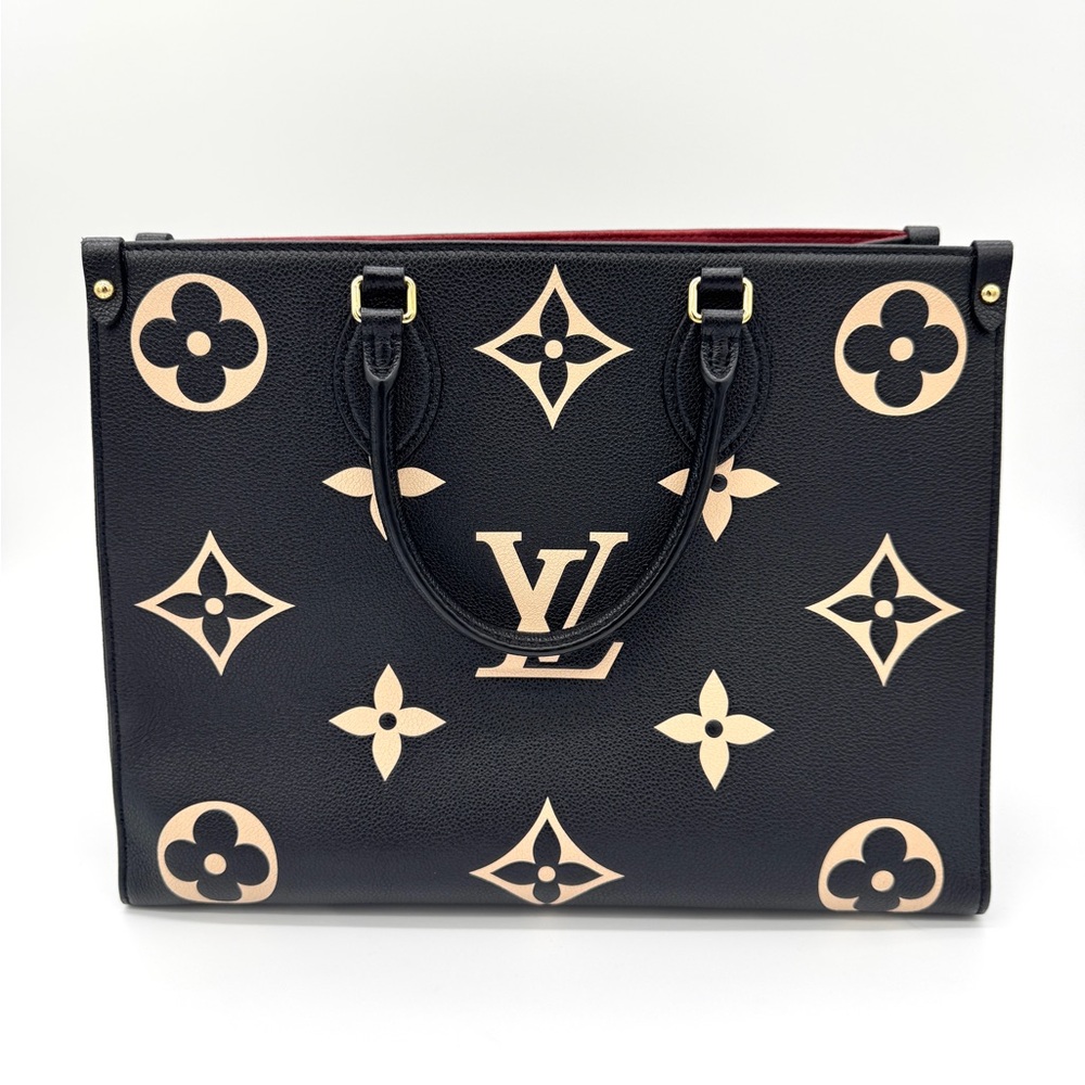 Louis Vuitton OnTheGo MM Bicolor Monogram Empreinte Black and Beige